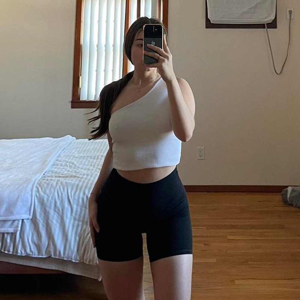 Stradivarius one shoulder crop top